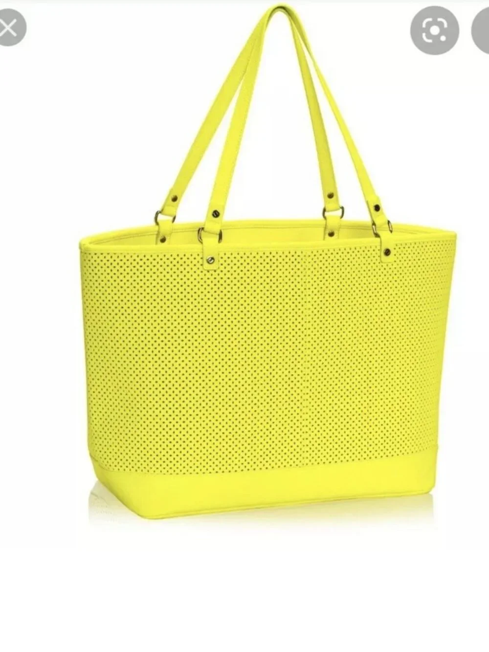 NWOT Thirty-One Jewell Style Setter Tote Perforated Citron Pop Neon Yellow